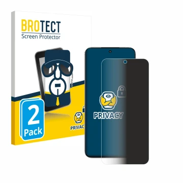 Parte frontale di una confezione del prodotto con il logo del marchio BROTECT. Accanto è raffigurato il dispositivo Xiaomi 15 