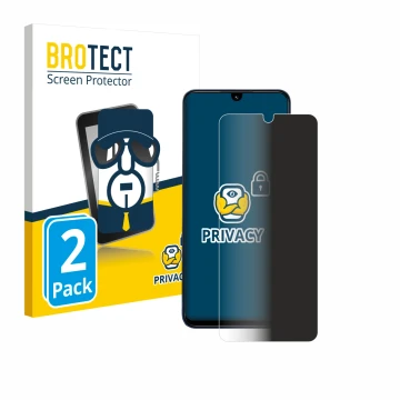 Parte frontale di una confezione del prodotto con il logo del marchio BROTECT. Accanto è raffigurato il dispositivo Xiaomi Red