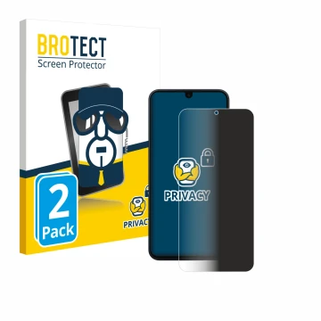 Parte frontale di una confezione del prodotto con il logo del marchio BROTECT. Accanto è raffigurato il dispositivo Samsung Ga