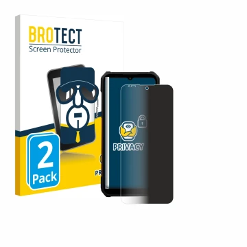 Parte frontale di una confezione del prodotto con il logo del marchio BROTECT. Accanto è raffigurato il dispositivo myPhone Ha