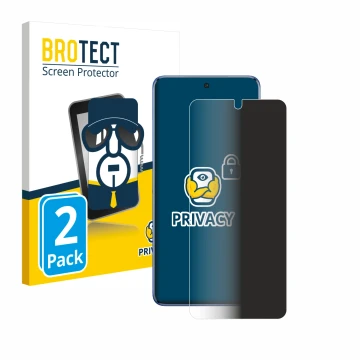Parte frontale di una confezione del prodotto con il logo del marchio BROTECT. Accanto è raffigurato il dispositivo Vivo V50 c
