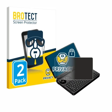 Parte frontale di una confezione del prodotto con il logo del marchio BROTECT. Accanto è raffigurato il dispositivo GPD Win Mi