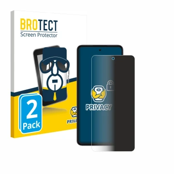 Parte frontale di una confezione del prodotto con il logo del marchio BROTECT. Accanto è raffigurato il dispositivo realme 14 