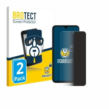 Parte frontale di una confezione del prodotto con il logo del marchio BROTECT. Accanto è raffigurato il dispositivo Samsung Ga
