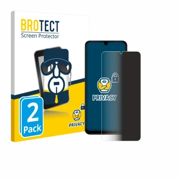 Parte frontale di una confezione del prodotto con il logo del marchio BROTECT. Accanto è raffigurato il dispositivo Xiaomi Red