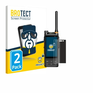 Parte frontale di una confezione del prodotto con il logo del marchio BROTECT. Accanto è raffigurato il dispositivo Hytera PDC