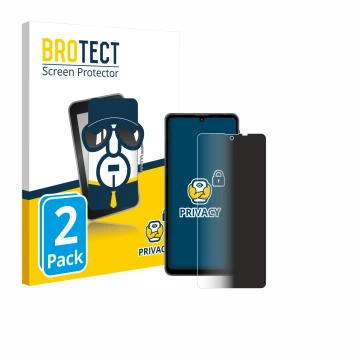 Parte frontale di una confezione del prodotto con il logo del marchio BROTECT. Accanto è raffigurato il dispositivo Sharp Aquo