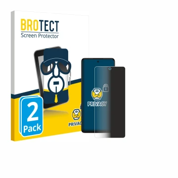 Parte frontale di una confezione del prodotto con il logo del marchio BROTECT. Accanto è raffigurato il dispositivo TCL 50 Pro