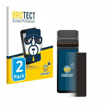 Parte frontale di una confezione del prodotto con il logo del marchio BROTECT. Accanto è raffigurato il dispositivo Sunmi V3H 
