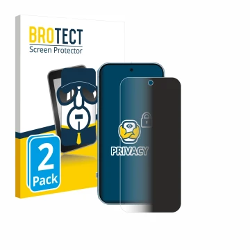 Parte frontale di una confezione del prodotto con il logo del marchio BROTECT. Accanto è raffigurato il dispositivo Google Pix