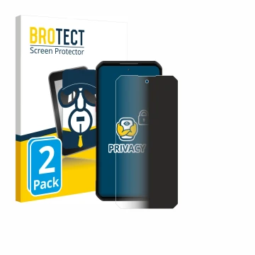 Parte frontale di una confezione del prodotto con il logo del marchio BROTECT. Accanto è raffigurato il dispositivo Oukitel WP