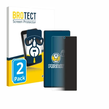 Parte frontale di una confezione del prodotto con il logo del marchio BROTECT. Accanto è raffigurato il dispositivo ZTE Nubia 