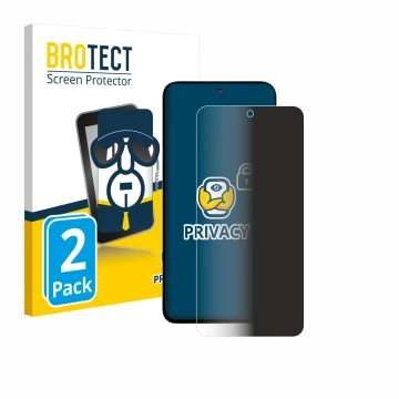 Parte frontale di una confezione del prodotto con il logo del marchio BROTECT. Accanto è raffigurato il dispositivo Xiaomi Poc