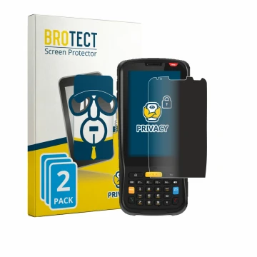 Parte frontale di una confezione del prodotto con il logo del marchio BROTECT. Accanto è raffigurato il dispositivo Newland MT
