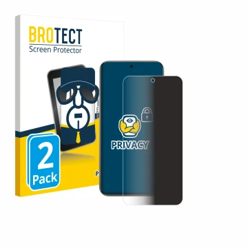 Parte frontale di una confezione del prodotto con il logo del marchio BROTECT. Accanto è raffigurato il dispositivo Xiaomi Red