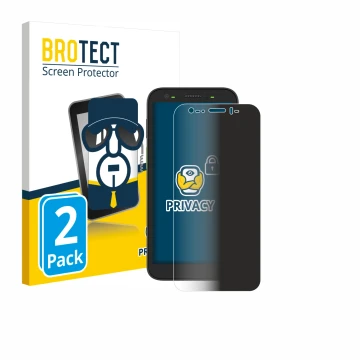 Parte frontale di una confezione del prodotto con il logo del marchio BROTECT. Accanto è raffigurato il dispositivo Zebra TC50