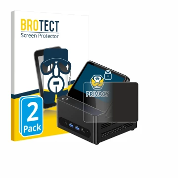 Parte frontale di una confezione del prodotto con il logo del marchio BROTECT. Accanto è raffigurato il dispositivo AOOSTAR ‎G