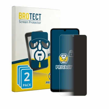 Parte frontale di una confezione del prodotto con il logo del marchio BROTECT. Accanto è raffigurato il dispositivo Vivo Y11 2