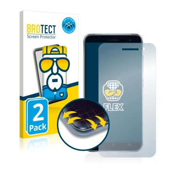 Parte frontale di una confezione del prodotto con il logo del marchio BROTECT. Accanto è raffigurato il dispositivo ASUS ZenFo