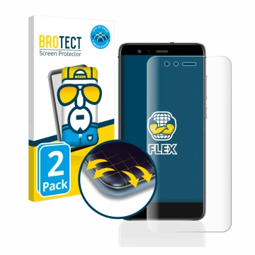 Parte frontale di una confezione del prodotto con il logo del marchio BROTECT. Accanto è raffigurato il dispositivo Huawei P10