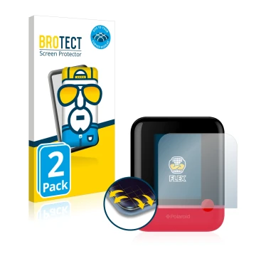 Parte frontale di una confezione del prodotto con il logo del marchio BROTECT. Accanto è raffigurato il dispositivo Polaroid P