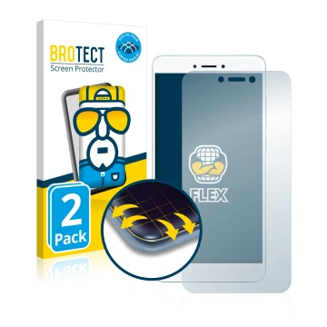 Parte frontale di una confezione del prodotto con il logo del marchio BROTECT. Accanto è raffigurato il dispositivo Xiaomi Red