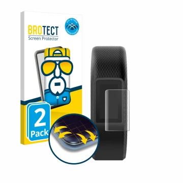 Parte frontale di una confezione del prodotto con il logo del marchio BROTECT. Accanto è raffigurato il dispositivo Garmin Viv