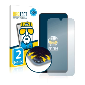 Parte frontale di una confezione del prodotto con il logo del marchio BROTECT. Accanto è raffigurato il dispositivo Xiaomi Mi 