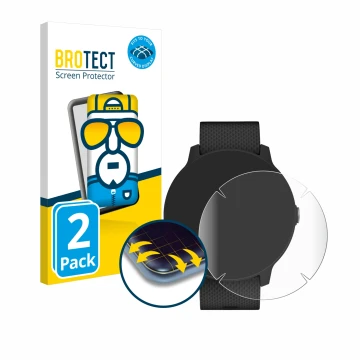 Parte frontale di una confezione del prodotto con il logo del marchio BROTECT. Accanto è raffigurato il dispositivo Garmin viv