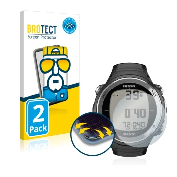 Parte frontale di una confezione del prodotto con il logo del marchio BROTECT. Accanto è raffigurato il dispositivo Suunto D4F