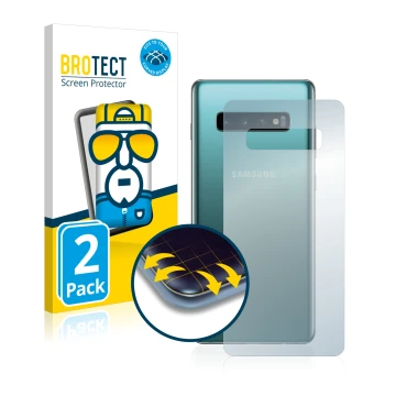 Parte frontale di una confezione del prodotto con il logo del marchio BROTECT. Accanto è raffigurato il dispositivo Samsung Ga