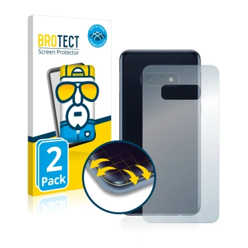 Parte frontale di una confezione del prodotto con il logo del marchio BROTECT. Accanto è raffigurato il dispositivo Samsung Ga