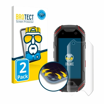 Parte frontale di una confezione del prodotto con il logo del marchio BROTECT. Accanto è raffigurato il dispositivo Unihertz A