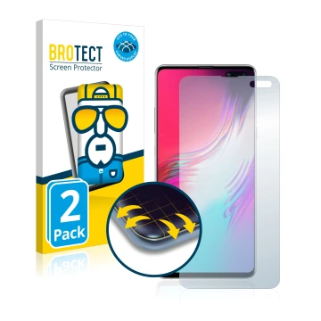 Parte frontale di una confezione del prodotto con il logo del marchio BROTECT. Accanto è raffigurato il dispositivo Samsung Ga