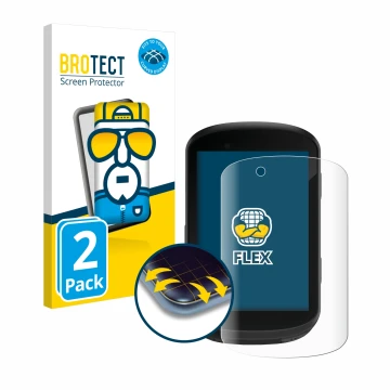 Parte frontale di una confezione del prodotto con il logo del marchio BROTECT. Accanto è raffigurato il dispositivo Garmin Edg