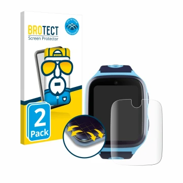 Parte frontale di una confezione del prodotto con il logo del marchio BROTECT. Accanto è raffigurato il dispositivo Xplora X4 