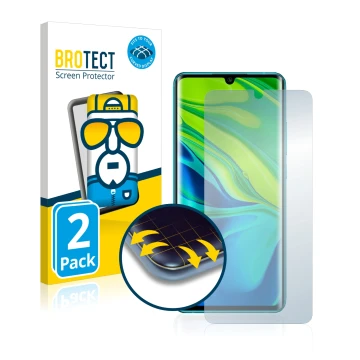 Parte frontale di una confezione del prodotto con il logo del marchio BROTECT. Accanto è raffigurato il dispositivo Xiaomi Mi 