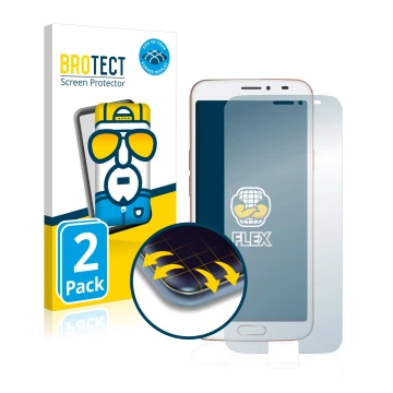 Parte frontale di una confezione del prodotto con il logo del marchio BROTECT. Accanto è raffigurato il dispositivo Doro 8080 