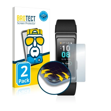 Parte frontale di una confezione del prodotto con il logo del marchio BROTECT. Accanto è raffigurato il dispositivo Huawei Ban