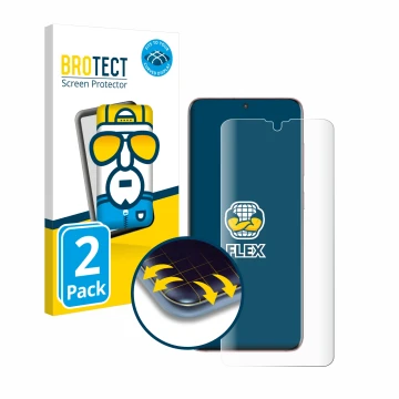 Parte frontale di una confezione del prodotto con il logo del marchio BROTECT. Accanto è raffigurato il dispositivo Samsung Ga