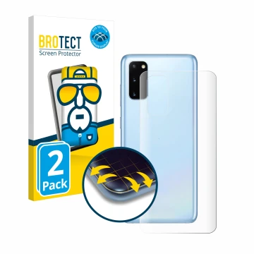 Parte frontale di una confezione del prodotto con il logo del marchio BROTECT. Accanto è raffigurato il dispositivo Samsung Ga
