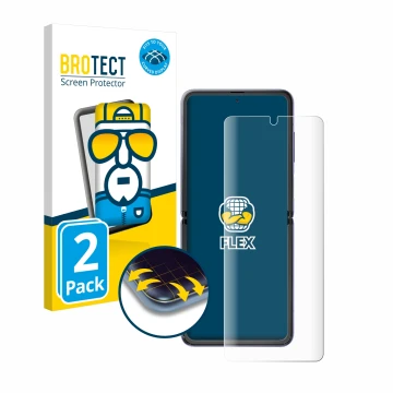 Parte frontale di una confezione del prodotto con il logo del marchio BROTECT. Accanto è raffigurato il dispositivo Samsung Ga