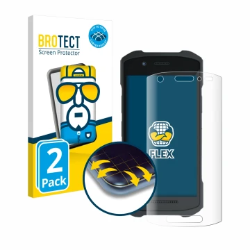 Parte frontale di una confezione del prodotto con il logo del marchio BROTECT. Accanto è raffigurato il dispositivo Zebra TC21