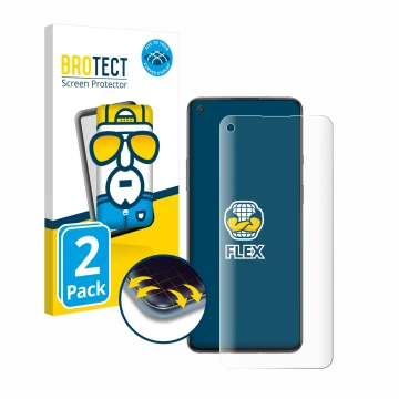 Parte frontale di una confezione del prodotto con il logo del marchio BROTECT. Accanto è raffigurato il dispositivo OnePlus 8T