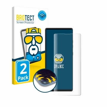 Parte frontale di una confezione del prodotto con il logo del marchio BROTECT. Accanto è raffigurato il dispositivo LG Wing co