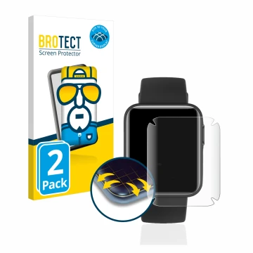 Parte frontale di una confezione del prodotto con il logo del marchio BROTECT. Accanto è raffigurato il dispositivo Xiaomi Mi 