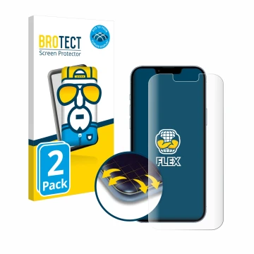 Parte frontale di una confezione del prodotto con il logo del marchio BROTECT. Accanto è raffigurato il dispositivo Apple iPho