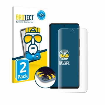 Parte frontale di una confezione del prodotto con il logo del marchio BROTECT. Accanto è raffigurato il dispositivo Xiaomi Red