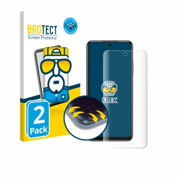 Parte frontale di una confezione del prodotto con il logo del marchio BROTECT. Accanto è raffigurato il dispositivo Xiaomi Red