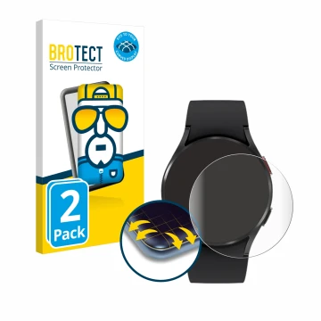 Parte frontale di una confezione del prodotto con il logo del marchio BROTECT. Accanto è raffigurato il dispositivo Samsung Ga